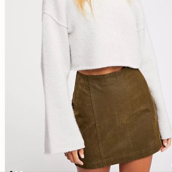 Free People Modern Femme Vegan Suede Mini Skirt - Picture 3 of 9